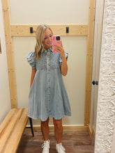 Load image into Gallery viewer, Denim Ruffle Dress