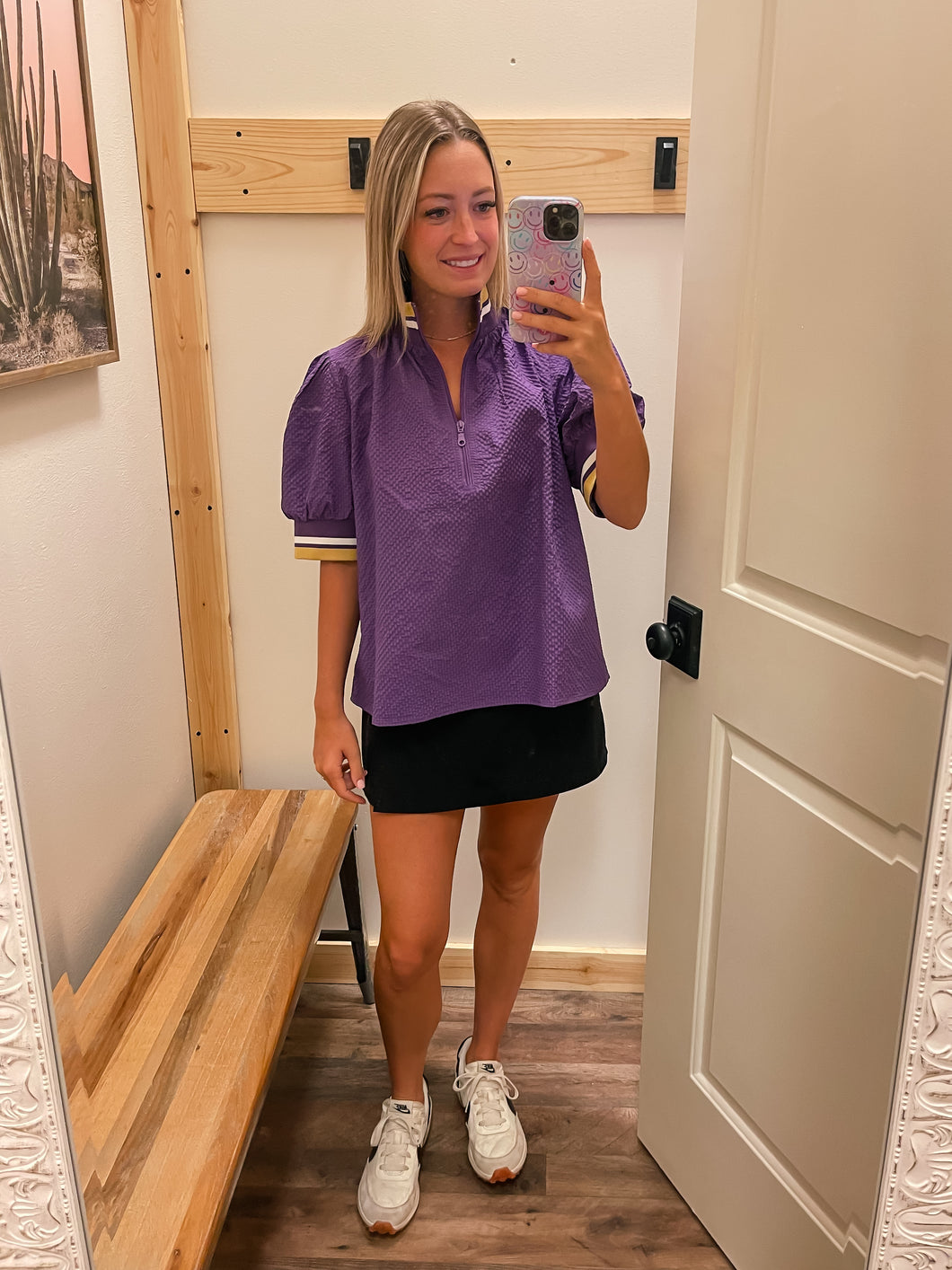 Purple & Yellow Textured Top