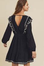 Load image into Gallery viewer, Black Embroidered Dress