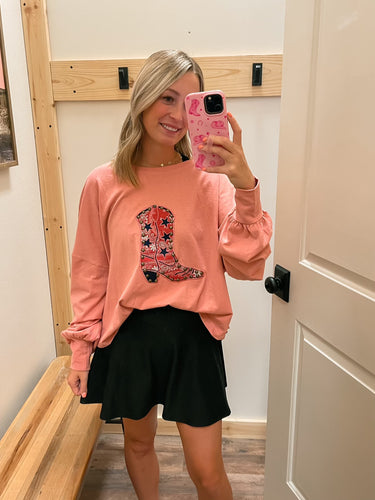 Pink Studded Boots Top