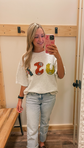Gray USA Patch Top