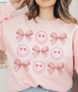 Pink Smiley & Bow Sweatshirt