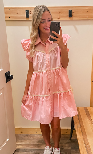 Lt. Pink Tiered Dress
