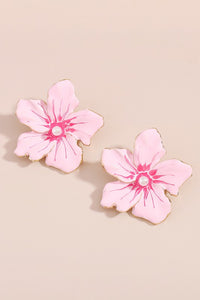 Pink Flower Earrings