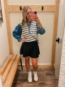 Denim Stripe Top