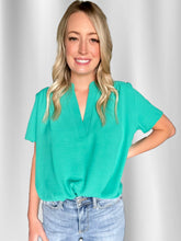 Load image into Gallery viewer, Green V-neck Top