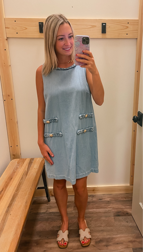 Denim Braided Denim Dress