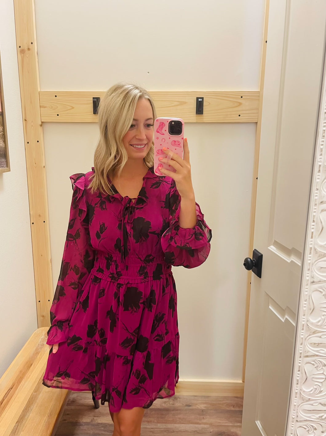 Magenta Floral Dress