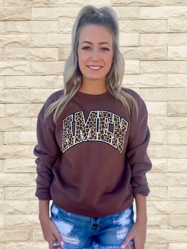 Brown Leopard AMEN Sweatshirt