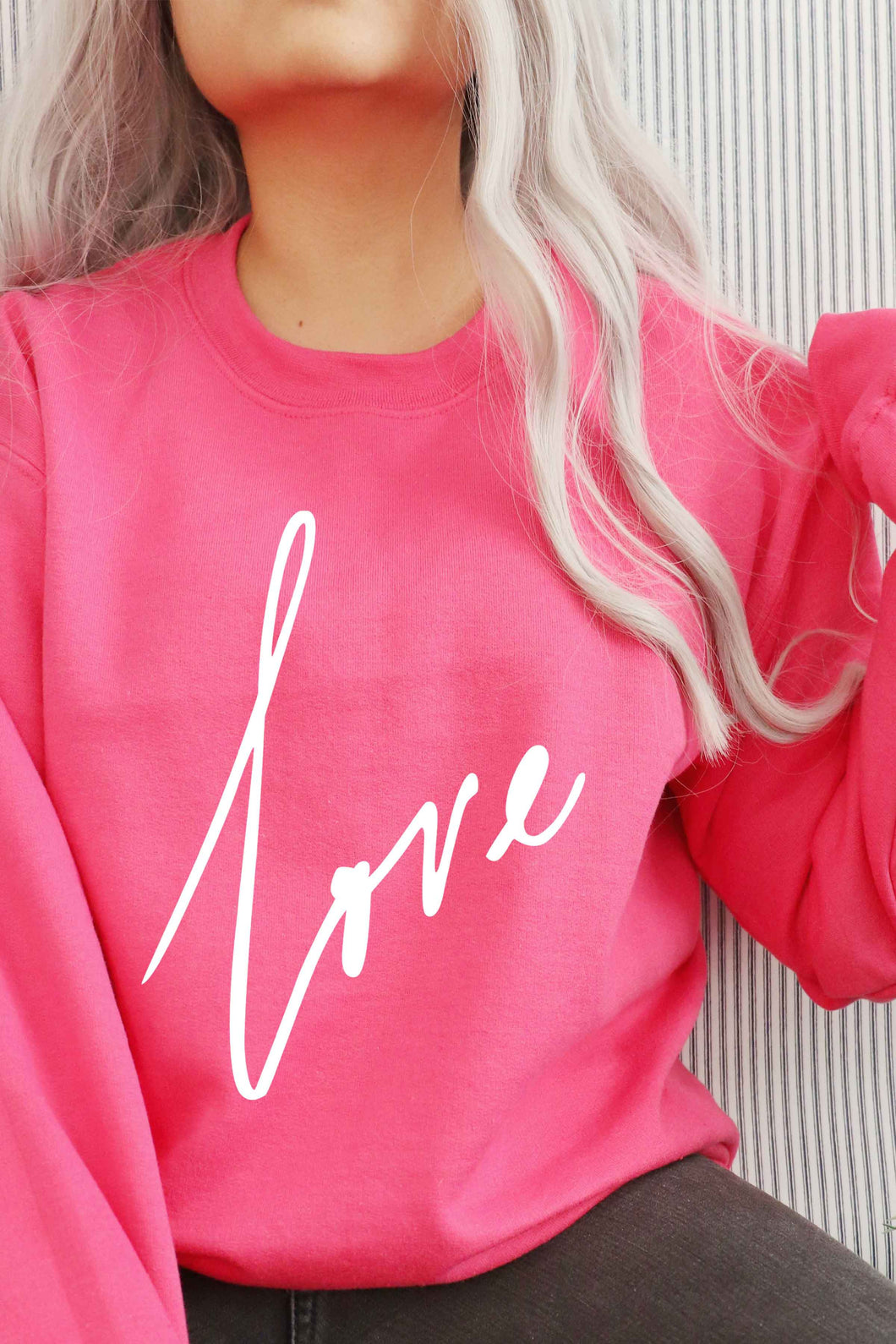 Hot Pink LOVE Sweatshirt