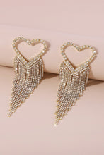 Load image into Gallery viewer, Gold Tassel Heart Earrings