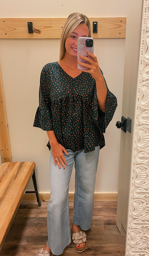 Hunter Green Spotted Top
