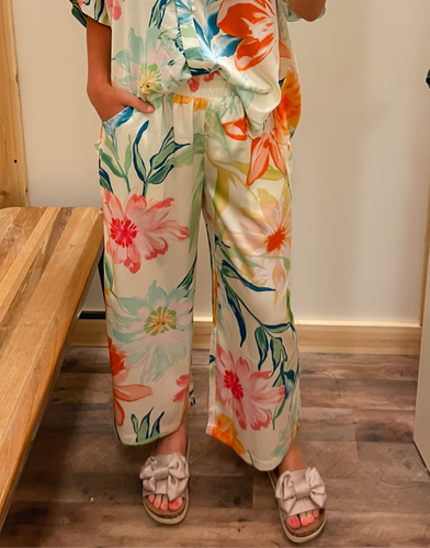 Cream Tropical Pants