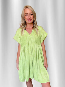 Green Textured Dress