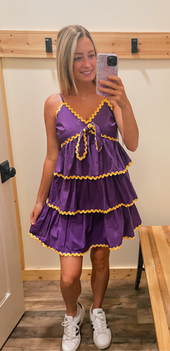Purple & Yellow Ric Rac Dress