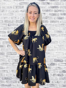 Black Leopard Dress