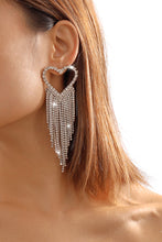 Load image into Gallery viewer, Silver Tassel Heart Earrings