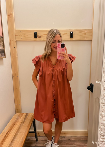 Marsala Ruffle Dress