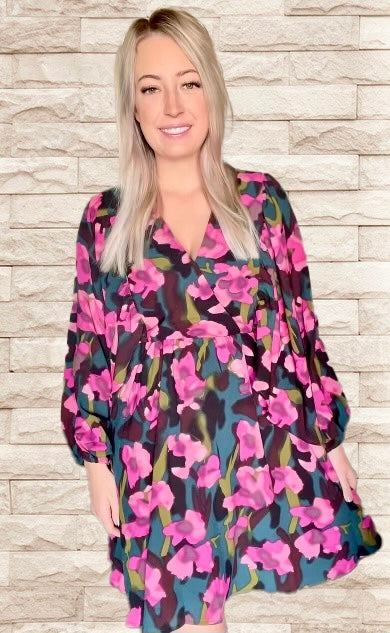 Pink & Hunter Floral Dress