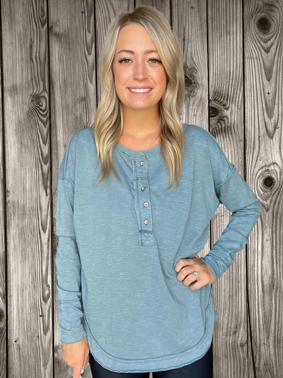 Simply Blue Henley Top