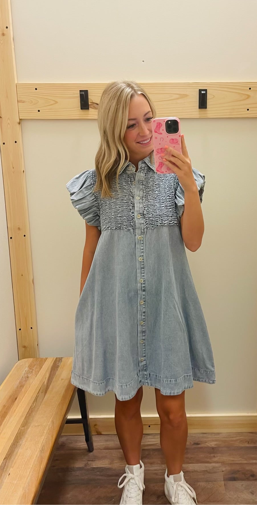 Denim Ruffle Dress