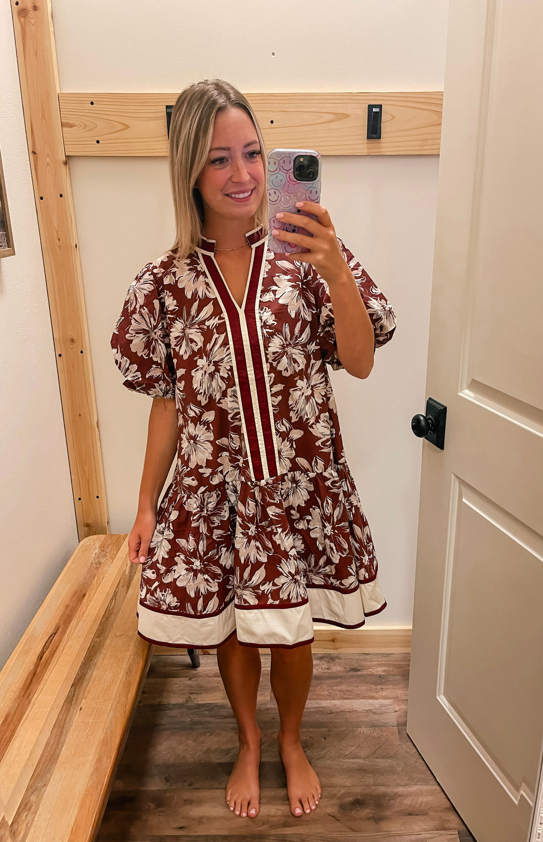 Maroon Floral Dress