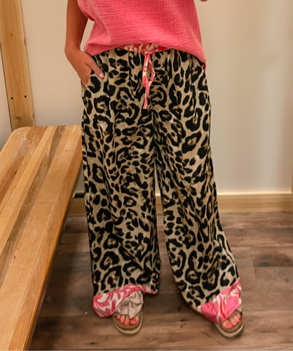 Leopard Wide Leg Pants