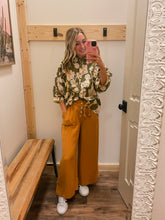 Load image into Gallery viewer, Olive &amp; Mustard Floral Top