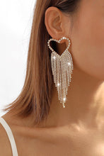 Load image into Gallery viewer, Gold Tassel Heart Earrings