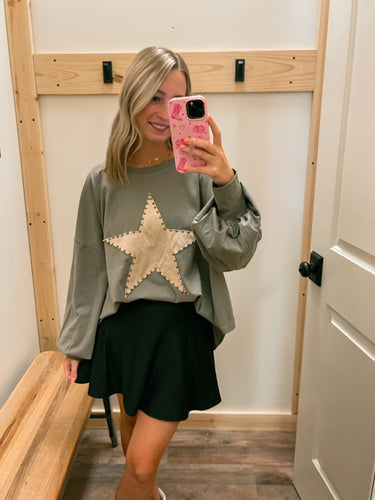 Tan Studded Star Top