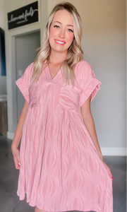 Pink Textured Dress