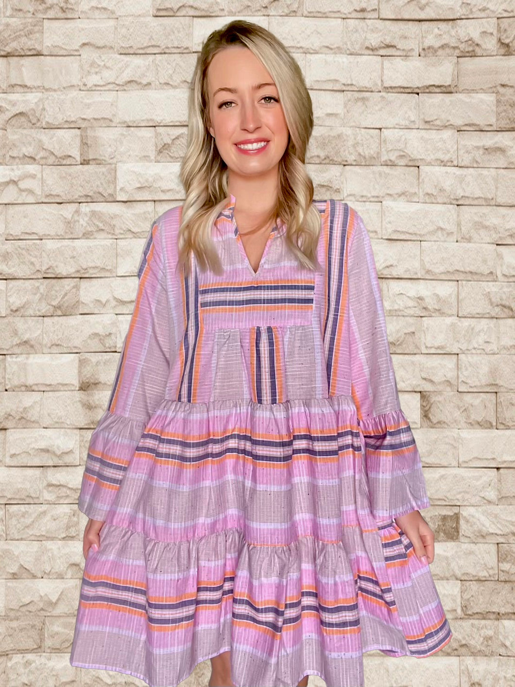 Pink & Lavender Stripe Dress