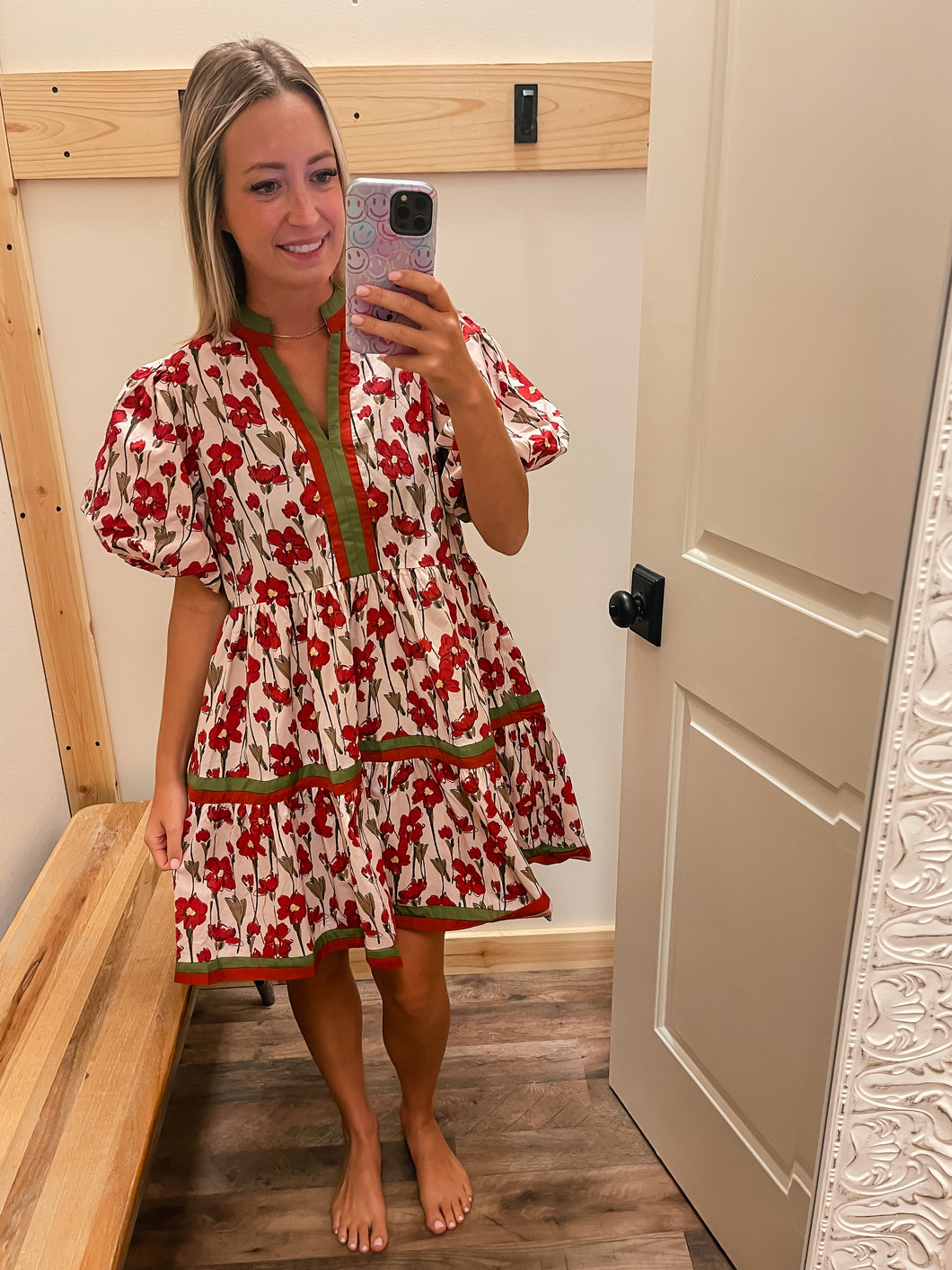 Brick & Olive Floral Dress