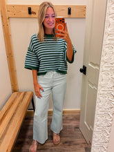 Load image into Gallery viewer, Lt. Blue Wide Crop Jeans