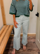 Load image into Gallery viewer, Lt. Blue Wide Crop Jeans