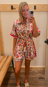 Pink Floral Romper