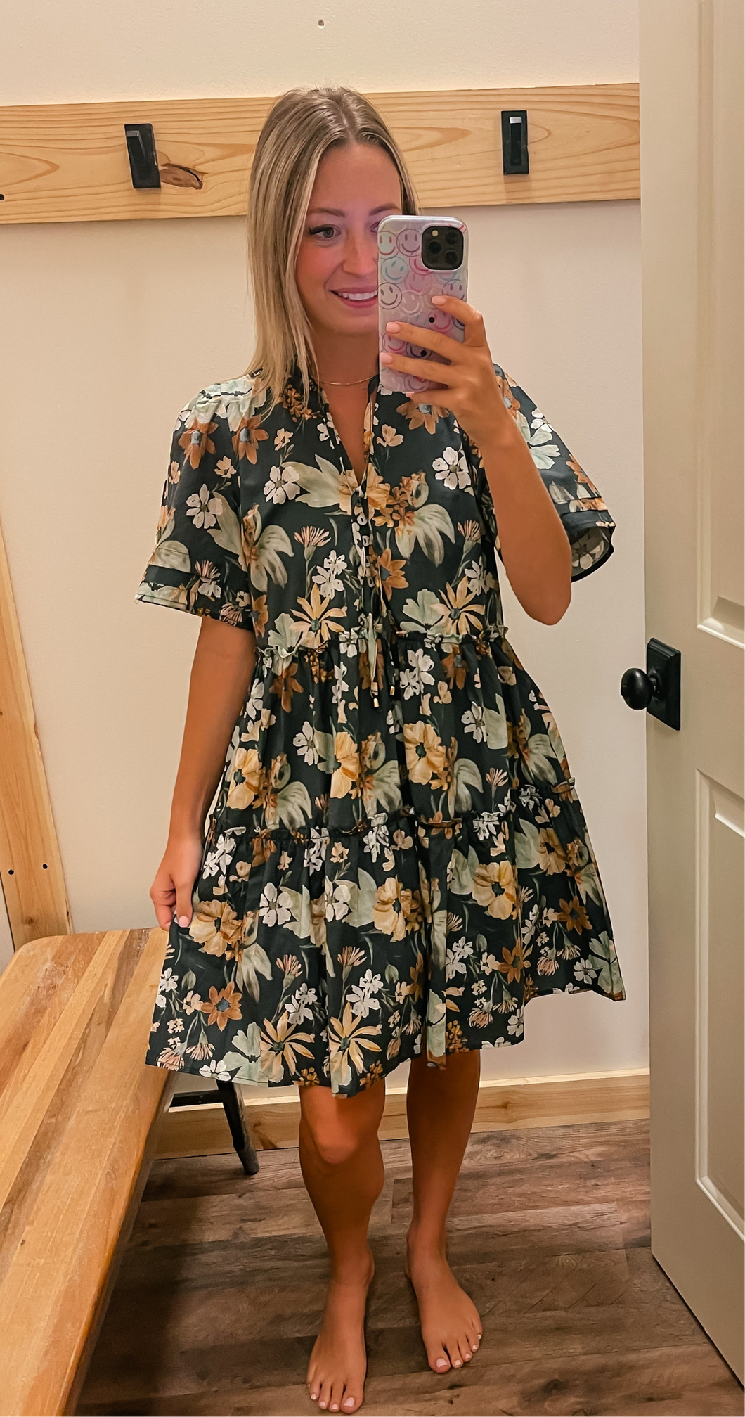 Charcoal Floral Dress