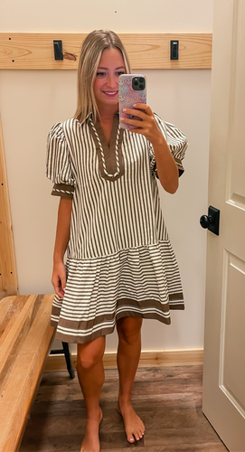 Cocoa Stripe Dress