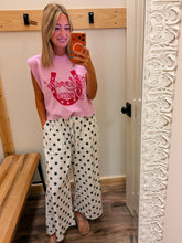 Load image into Gallery viewer, Black Polka Dot Wide Leg Pants