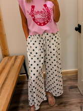 Load image into Gallery viewer, Black Polka Dot Wide Leg Pants