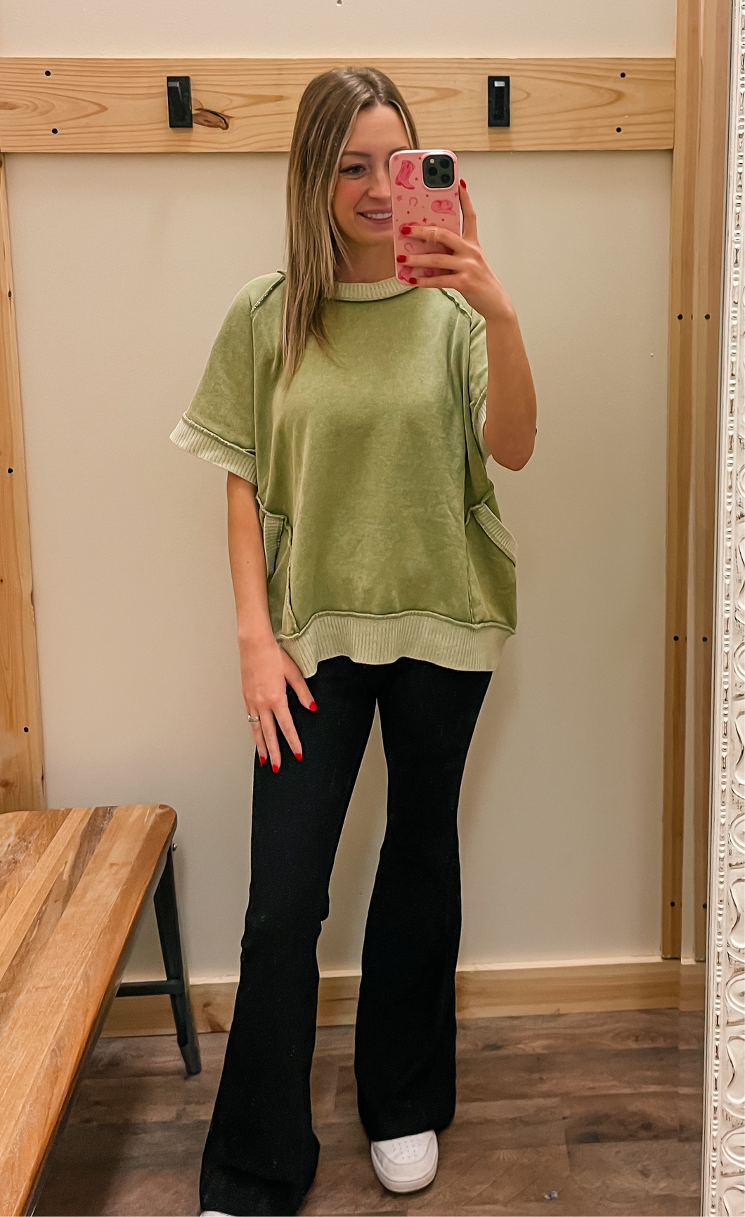 Green Mineral Wash Top