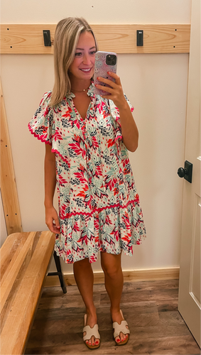 Pink & Mint Floral Dress