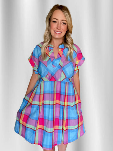 Multi Color Plaid Dress