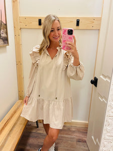 Cream Ruffle Dress