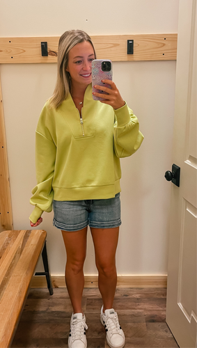 Lime Half Zip Top