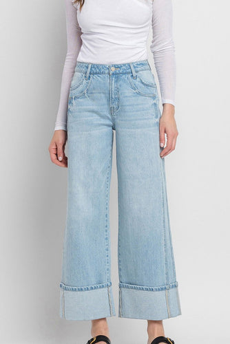 Light High Rise Wide Leg Cuff