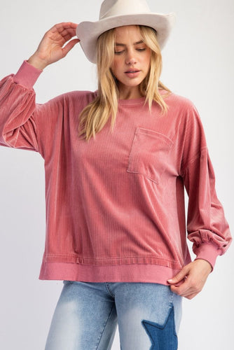 Pink Velvet Top