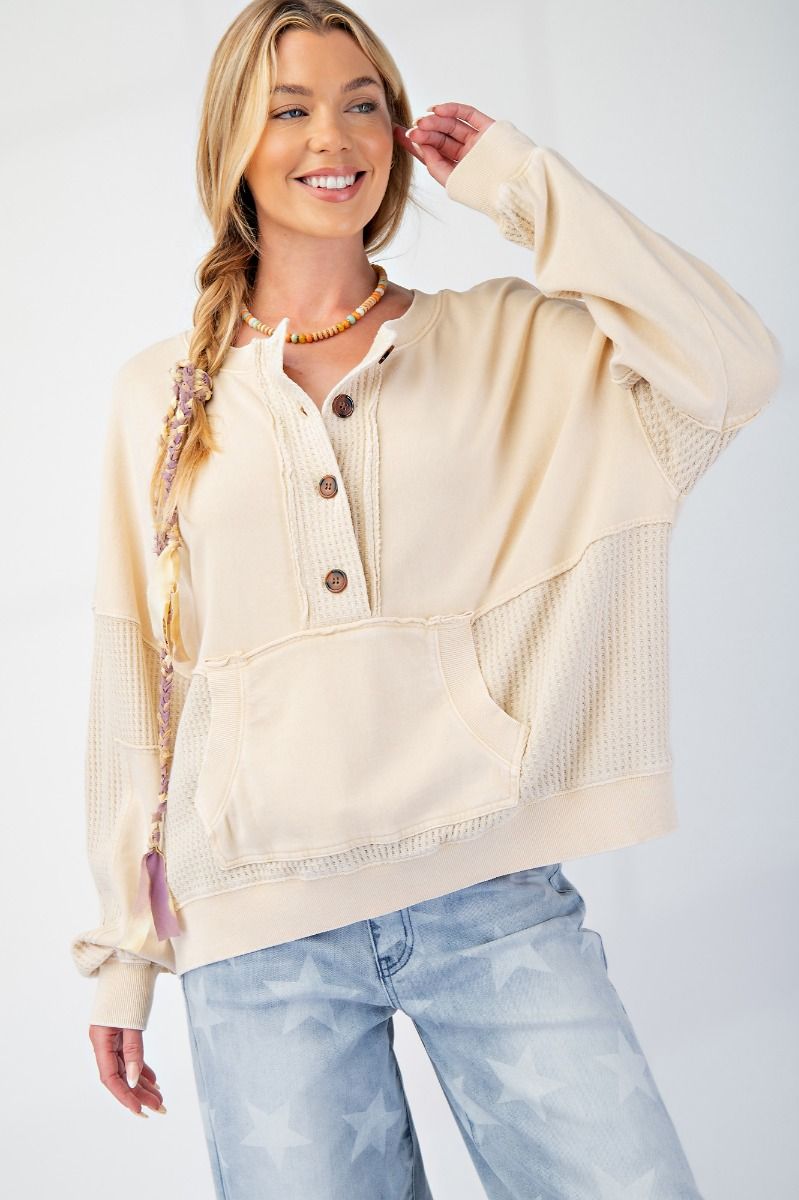 Cream Waffle Mix Pullover