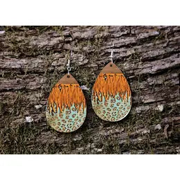 Turquoise Leopard Earrings