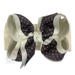 Wide Headband w/ LV Layered Bow - 2 Colors